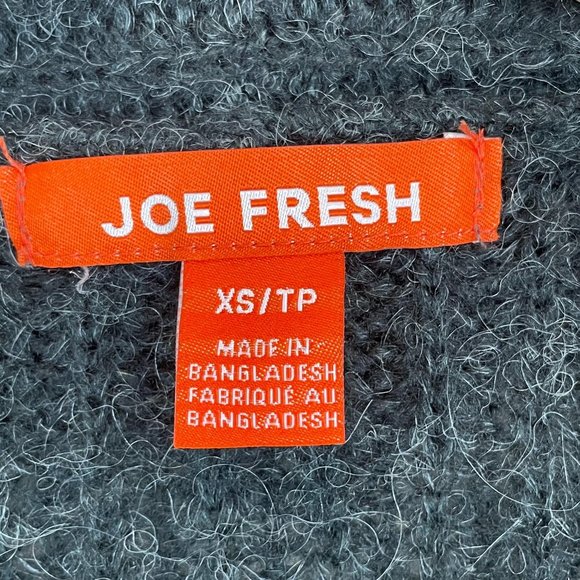 Joe Fresh grey charcoal cascade open front flyaway cardigan extra small MSRP 39 - Picture 11 of 12